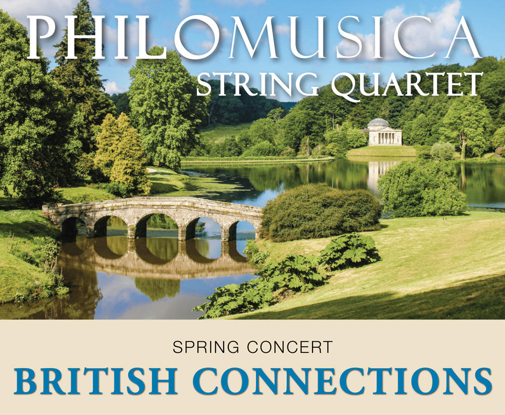 Philomusica String Quartet Spring Concert - British Connections with a summer scene of water and trees